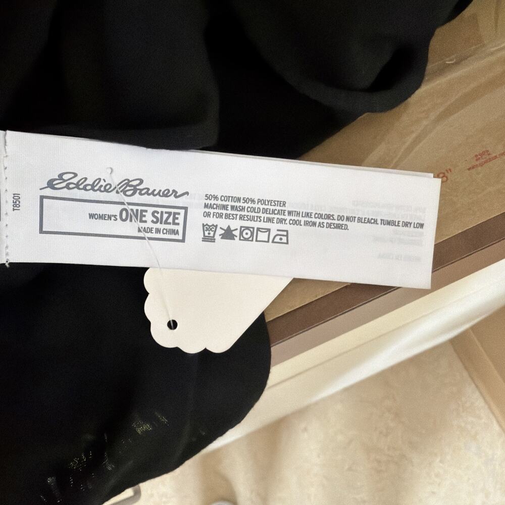 Eddie Bauer Black Shrug Zip Pocket #1331 Size One Size - Picture 4 of 4